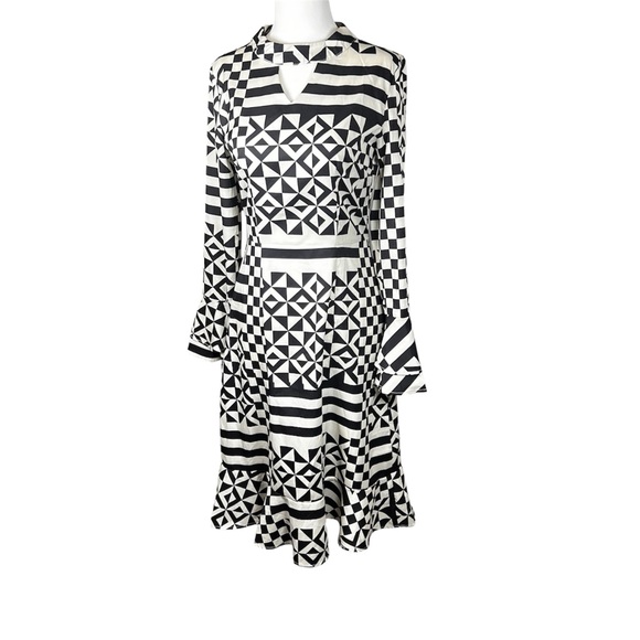 CBR Black and White Patterned Long Sleeve Dress Small - Picture 1 of 12